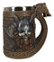 Viking Berserker Skull With Horned Helmet And Axes Dragon Longship Large Mug