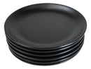 Pack Of 6 Black Silk Melamine Round Appetizer Dessert Side Dishes Plates 7"D