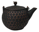 Bronze Bees With Honeycomb Design Large Cast Iron Tetsubin Teapot 60oz Tea Pot