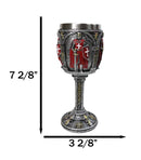 Medieval Swordsman Red Templar Crusader Knight Suit of Armor Wine Goblet