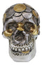 Metallurgy Currency Silver and Gold Coins Skull Face Money Coin Bank Figurine