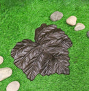 Pack of 3 Rustic Cast Iron Leaf Stepping Stone Textured Botanical Garden Accent
