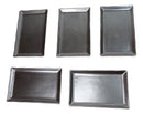 Pack Of 5 Tetsu Kesho Metallic Black Collection Rectangular Sushi Plates 7.75" L