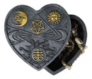 Astrology Sun And Moon Baphomet Pentagram Heart Shaped Decorative Jewelry Box