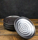 Pack Of 5 Black Tetsu Kesho Collection Porcelain Round Dinner Plates 8.75" D