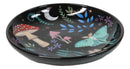 Ceramic Gothic Wicca Dark Forest Toadstool Mushrooms Luna Moth Trinket Dish