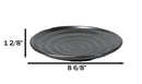 Pack Of 5 Black Tetsu Kesho Collection Porcelain Round Dinner Plates 8.75" D