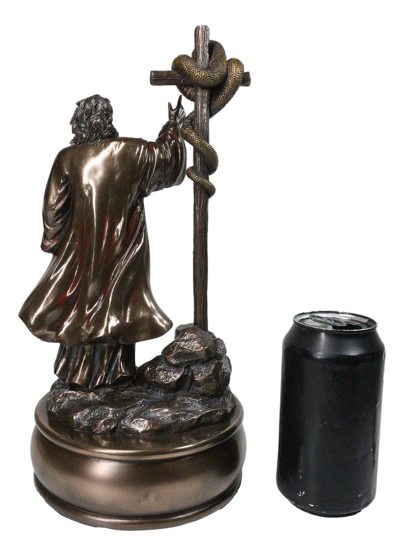 Moses Lifting Up The Bronze Serpent Pole to Ward Off Venomous Serpents Figurine