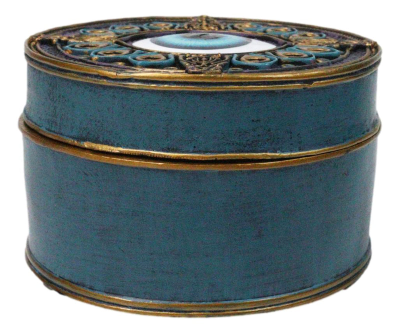 Auspicious Evil Eye With Peacock Train Sacred Compass Trinket Decorative Box