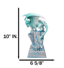 Winter White Dragon On Frozen Ice Cliff With LED Light Crystals Decor Figurine