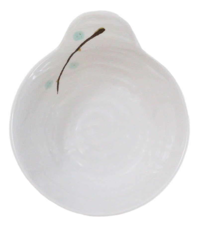 Pack Of 6 Yukino Hana Snowflakes Melamine Shallow Bowls With Handle 7oz