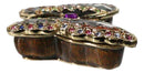 Brown Monarch Butterfly Pewter Austrian Crystals Bejewelled Trinket Jewelry Box