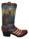 Rustic Western Oil Derrick Pump Jack USA Flag Cowboy Boot Flower Vase Planter