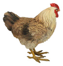 Rustic Western Country Farm Light Brown Chicken Hen Figurine 4.5" Tall