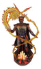 Fire Elemental Horned Wizard Sorcerer Demoniac Summoning Hellfire Magic Figurine
