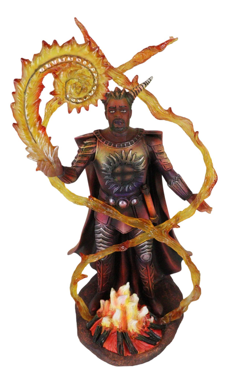 Fire Elemental Horned Wizard Sorcerer Demoniac Summoning Hellfire Magic Figurine