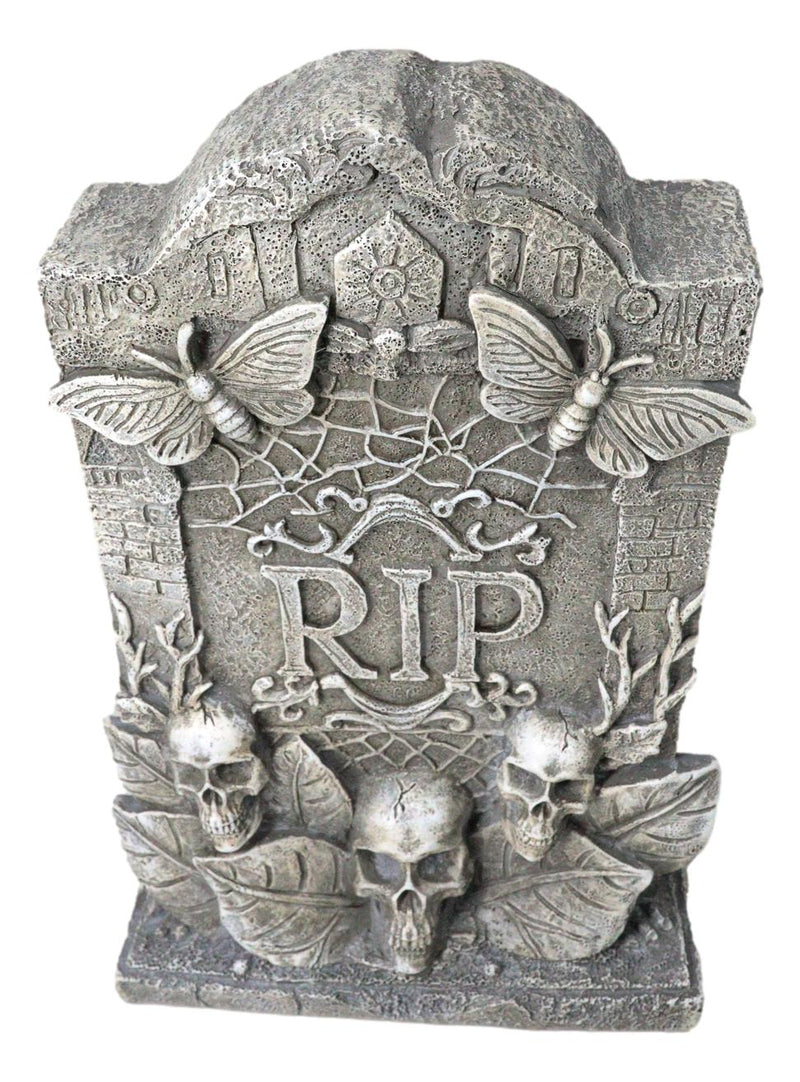 Ossuary Gothic Skulls Death Moths Graveyard Mortuary RIP Tombstone Figurine