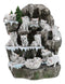 Snow Capped Wolf Den Rocky Cave Lair With Pine Trees LED Display Stand Sculpture