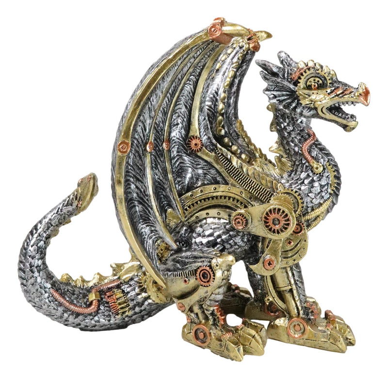 Geared Mechanical Look Steampunk Dragon Cyber Robot Decorative Sculpture