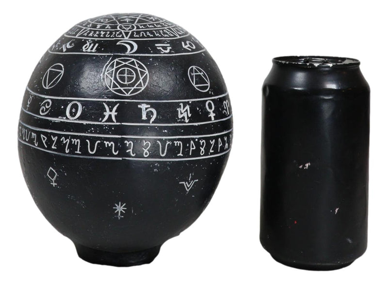Gothic Wicca Black Mystic Arts Planetarium Zodiac Celestial Ancient Symbols Skull Figurine