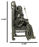 Norse Viking Odin The Alfather Sitting On A Throne with Raven Spear Statue