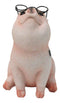 Adorable Realistic Animal Farm Napoleon Fat Piglet Pig Wearing Glasses Figurine