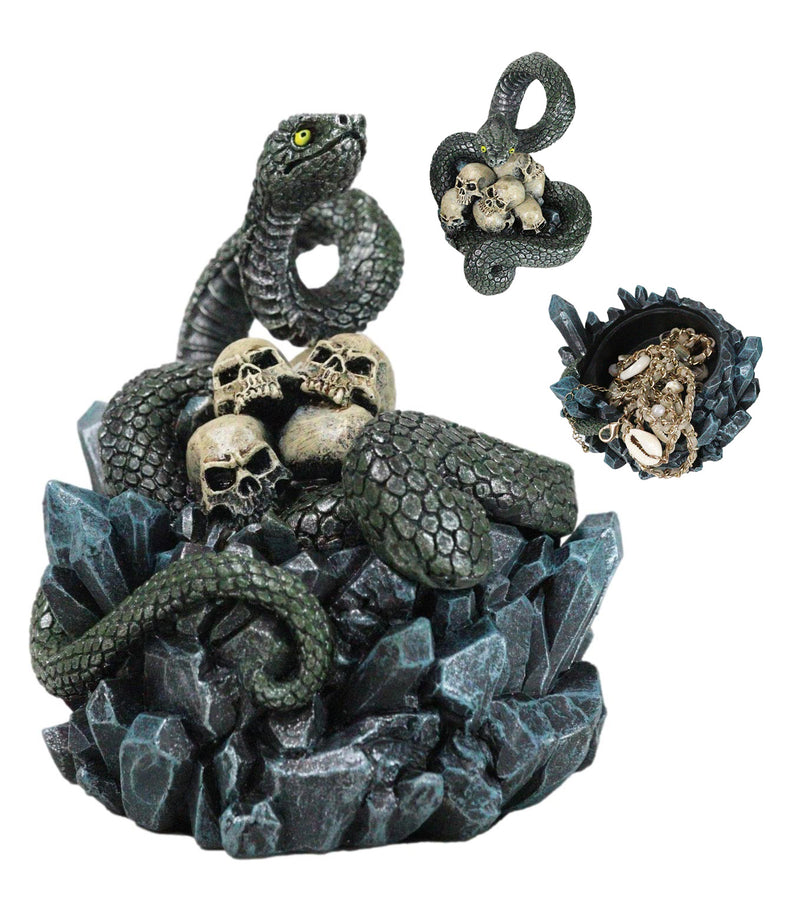 Coiled Attacking Snake On Mound of Skulls at Crystal Rock Quarry Figurine