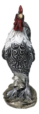 Country Campine Rooster Realistic Farm Rooster Decorative Chicken Sculpture