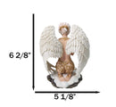 Praying Seraphim Angel With Golden Scrollwork Motif On Her Knees Figurine 6.25"H