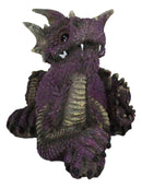 Whimsical Purple Comical Garden Dragon In Repose With Crossed Arms Figurine