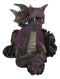 Whimsical Purple Comical Garden Dragon In Repose With Crossed Arms Figurine