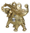Feng Shui Golden Thai Buddha Elephant With Leaf and White Crystals Wine Holder