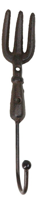 Pack of 2 Cast Iron Garden Hand Tool Fork and Trowel Wall Hooks For Coats Keys