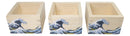 Set Of 3 Great Wave Of Kanagawa Hokusai Traditional Masu Square Box Sake Cups