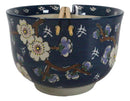 Midnight Blue Plum Blossoms Large 24Oz Donburi Ramen Bowl With Chopsticks Set