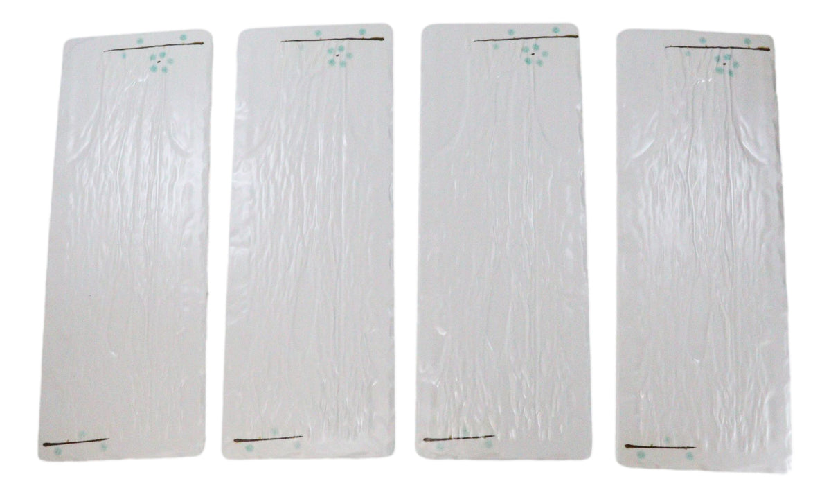 Set Of 4 Modern Yukino Hana Snowflakes Melamine Large Serving Platters 16" Long