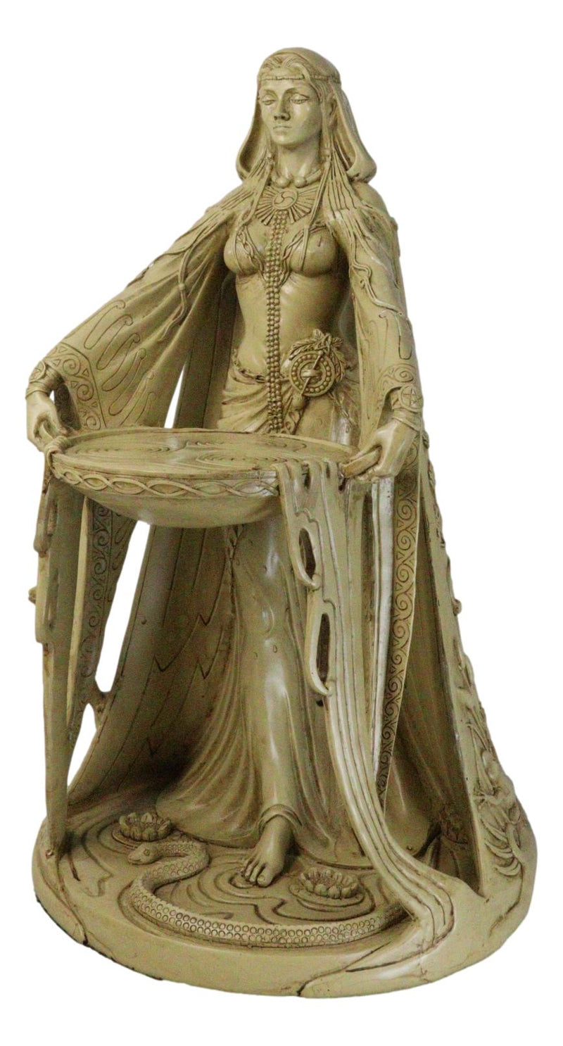 Celtic Irish Triple Goddess Mother Of All Gods Danu 15.5"H Statue Faux Wood Look