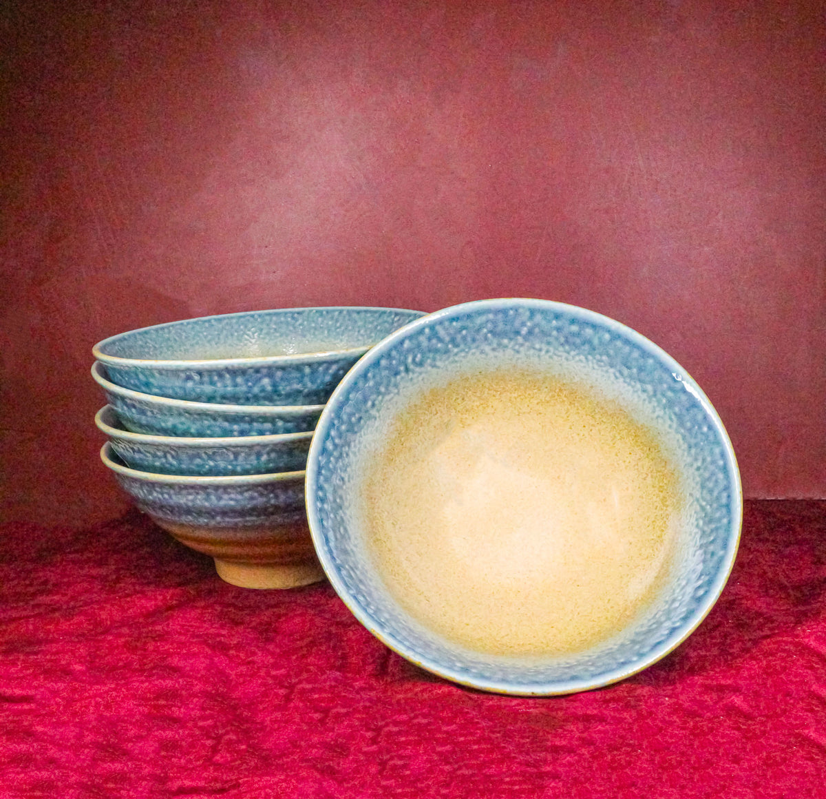 Pack Of 5 Blue River Ao Nagashi Collection Large Ramen Soup Dinner Bowl 40oz