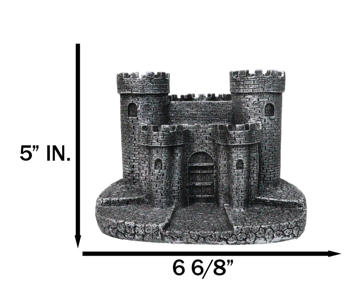 Gothic Medieval Windsor Stonewall Castle Fortress Miniature Display Stand 5"H - Ebros Gift