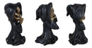 Set Of 3 See No Evil Speak No Evil Hear No Evil Grim Reaper Chibi Mini Figurines