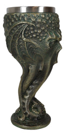 Ocean Kraken Cthulhu Cosmic Giant Octopus The Great One Faux Bronze Wine Goblet