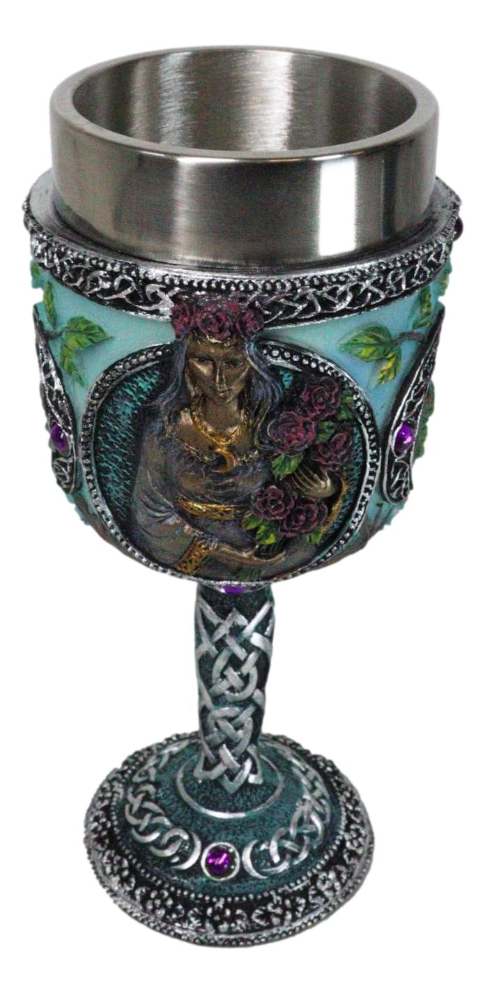 Wicca Triple Moon Goddess Maiden Mother Crone Witchcraft Wine Goblet Chalice 5oz