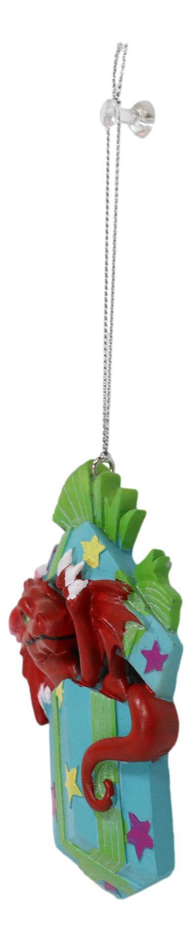 Ruth Thompson Red Dragon In Wrapped Gift Box Christmas Tree Hanging Ornament