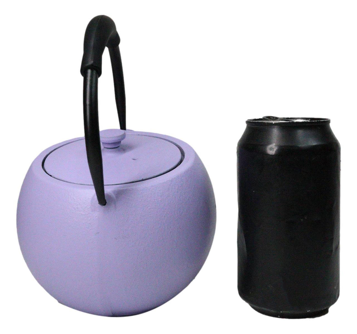 Pastel Purple Minimalist Tilted Round Cast Iron Teapot 28oz Tea Pot With Handle