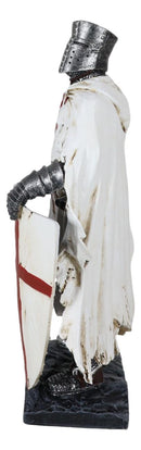 Templar White Cloak Caped Medieval Crusader Axeman Knight At Day's End Figurine