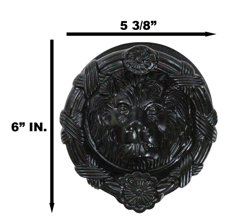 Hand Forged Cast Iron Black Royal Venetian Lion Head Decorative Door Knocker