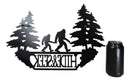 Rustic Sasquatch Big Foot by Pine Trees Hide & Seek Metal Wall Decor Plaque
