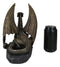 Faux Bronze Giant Serpent Dragon Standing On Volcanic Rock Wine Holder Sculpture