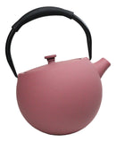 Pastel Pink Minimalistic Tilted Round Cast Iron Teapot 28oz Tea Pot With Handle