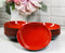 Pack Of 10 Red And Black Melamine Dipping Sauce Or Condiment Round Dishes 4"D